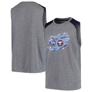 Youth Tennessee Titans Heathered Gray True Colors Sleeveless T-Shirt